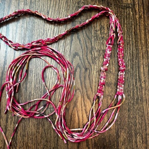 Dries Van Noten self-tie multicolor woven Macramé Belt main image 4